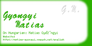 gyongyi matias business card